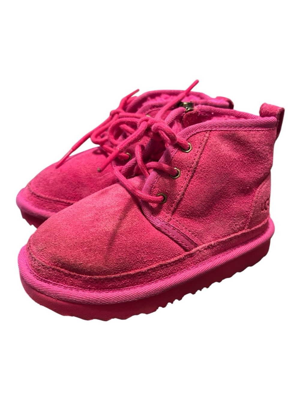 Ugg girls Pink Suede Lace-Up Boots sz 9